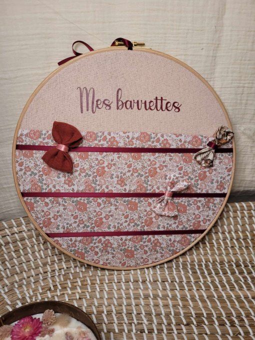 Porte barrette - Rose fleurs