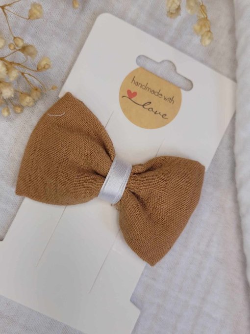 Barrette double gaze marron - Copie