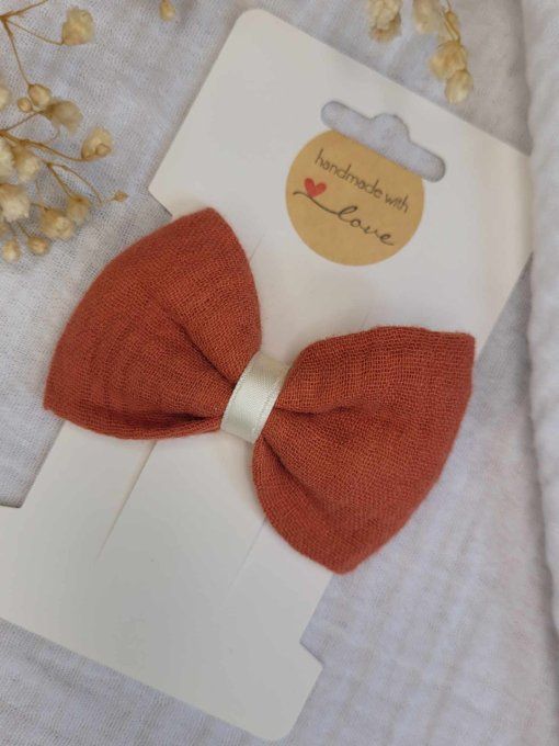 Barrette double gaze terracotta