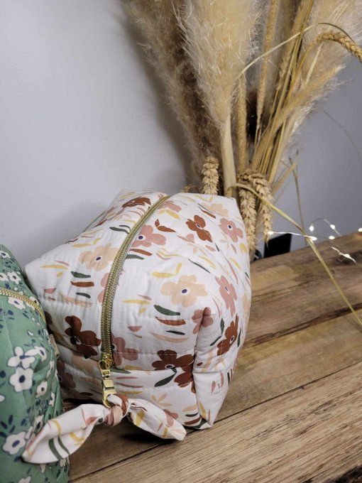 Trousse matelassé fleurs