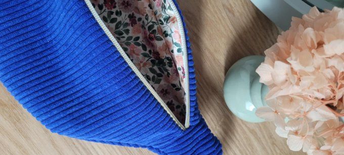 Sac banane velours bleu roy