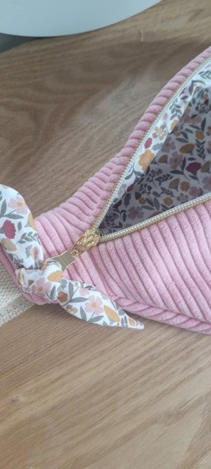 Sac banane velours rose